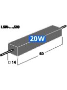 LSR-10/20, cementált Teljesítményellenállások, 20W - Hangfal/Hangfalépítés/Ellenállás/20W kerám