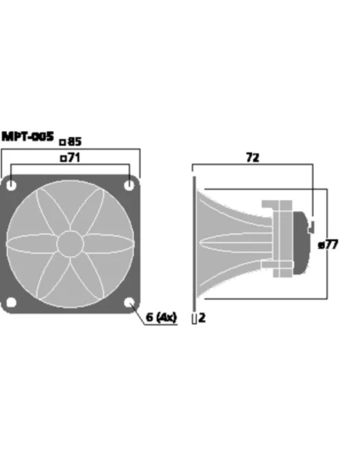 Monacor MPT-005, piezo magassugárzó