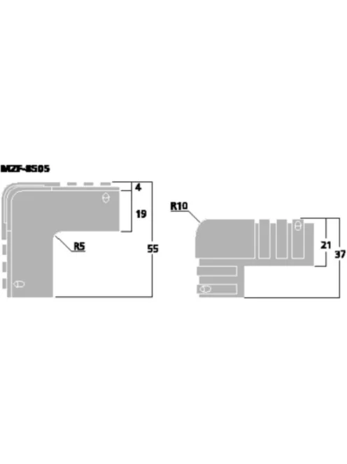 Monacor MZF-8505, műanyag sarokvédő