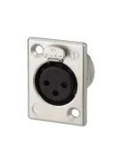 Neutrik NC-3FP1, 3 pólusú, beépíthető XLR csatlakozó