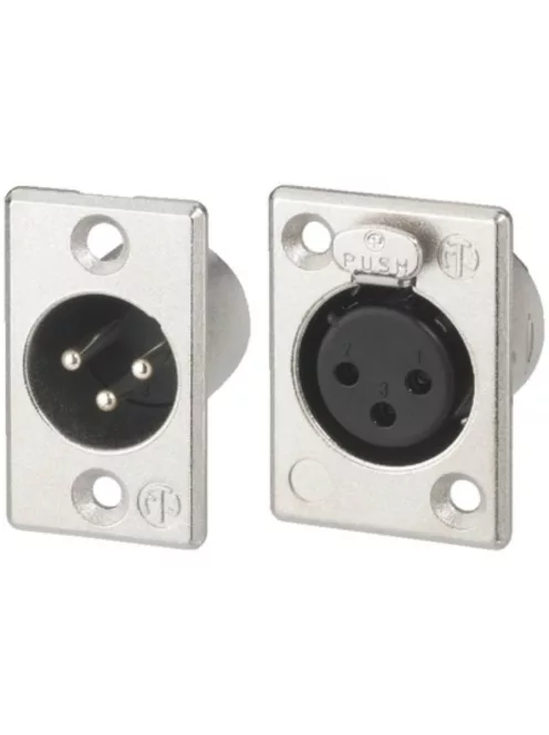 Neutrik NC-3FP1, 3 pólusú, beépíthető XLR csatlakozó