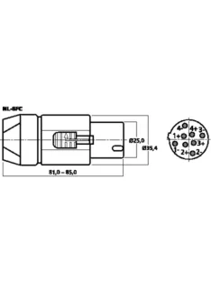 NL-8FC, Speakon dugó - Kábel, csatl./Csatlakozó/Speakon csatlakozó