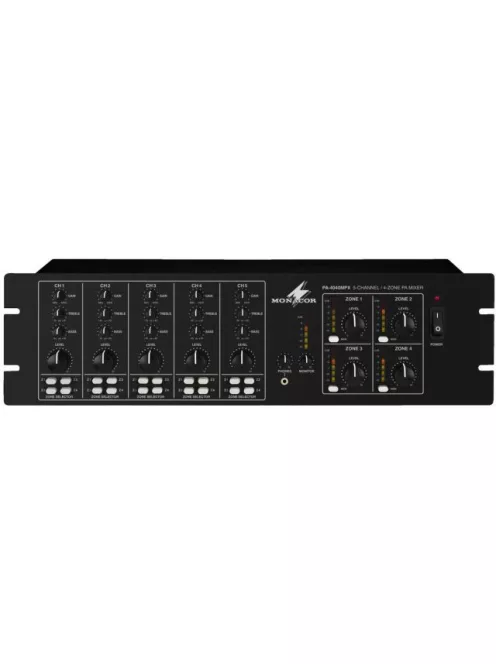 Monacor PA-4040MPX, 4-zónás keverő