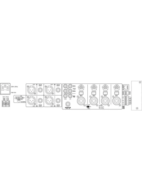 Monacor PA-6040MPX, keverők, PA