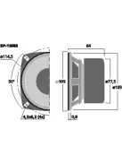 SP-10/4S, univerzális hangszóró, 25Wmax, 4Ω, mágnesesen árnyékolt - Hangfal/Hangfalépítés/Hangs