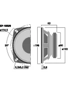 Monacor SP-100/8, Hi-Fi mélyközépsugárzók, 60Wmax, 8Ω