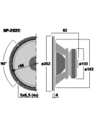 Monacor SP-202E, Hi-Fi mélyközépsugárzó, 100Wmax, 4Ω