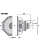 SP-312CX koaxiális hangszóró - Hangfal/Hangfalépítés/Hangszóró/Koaxiális