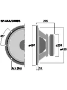 Monacor SP-45/8, mélyközépsugárzók, 40Wmax, 8Ω (/8) ill. 4Ω (/4)