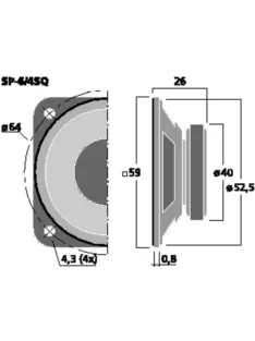 SP-6/4SQ, univerzális hangszóró, 5Wmax, 4Ω - Hangfal/Hangfalépítés/Hangszóró/Univerzális