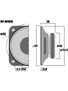 SP-6/4SQ, univerzális hangszóró, 5Wmax, 4Ω - Hangfal/Hangfalépítés/Hangszóró/Univerzális