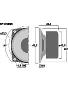 SP-7/4SQS, univerzális hangszóró, 8Wmax, 4Ω, mágnesesen árnyékolt - Hangfal/Hangfalépítés/Hangs