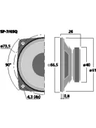 SP-7/4SQ, univerzális hangszóró, 8Wmax, 4Ω - Hangfal/Hangfalépítés/Hangszóró/Univerzális