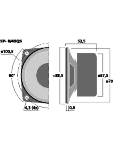 SP-8/4SQS, univerzális hangszóró, 20Wmax, 4Ω, mágnesesen árnyékolt - Hangfal/Hangfalépítés/Hang