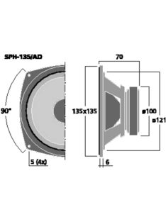 SPH-135/AD, Hi-Fi mélyközépsugárzó, 60Wmax, 8Ω - Hangfal/Hangfalépítés/Hangszóró/Mélyközépsugár