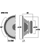 Monacor SPH-170, Hi-Fi mélyközépsugárzó, 80Wmax, 8Ω