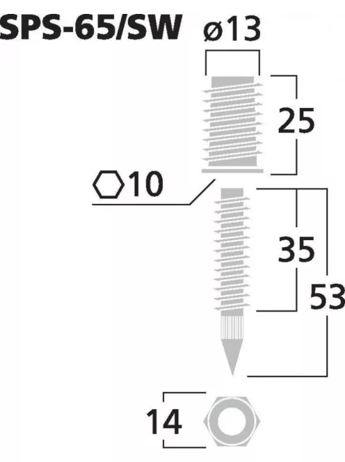 Monacor SPS-65/SW, hangdoboz tüske szett (4db-os)