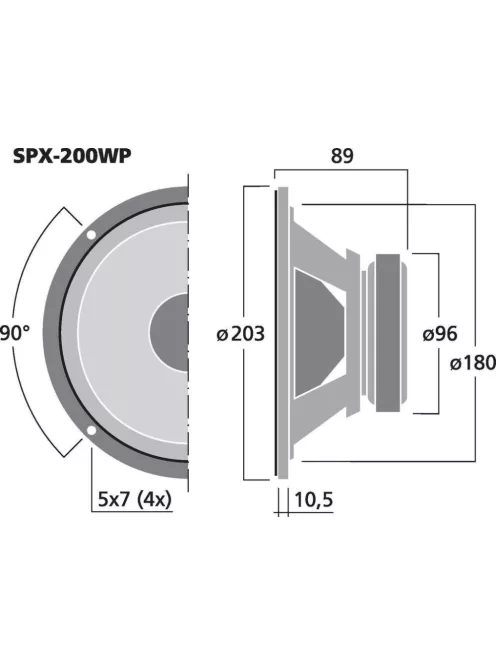 SPX-200WP HiFi szélessávú hangszóró, vízálló - Hangfal/Hangfalépítés/Hangszóró/Szélessávú