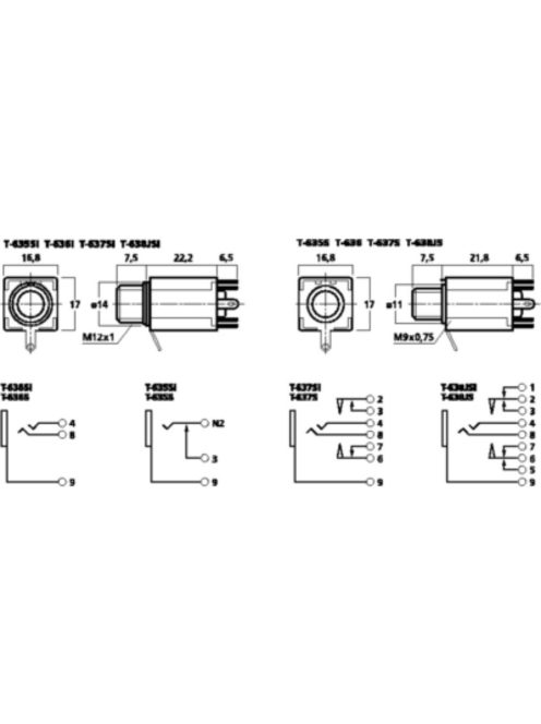 Monacor T-637SI, Sztereó 6,3mm Beépíthető Jack Aljzatok