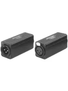 Neutrik NA2MD0BTX átalakító 3 pólusú XLR papa-RCA aljzat, fekete, illesztő trafóval, 1:1/200 Ohm