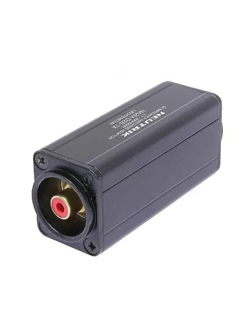 Neutrik NA2MD2BTX átalakító 3 pólusú XLR papa-RCA aljzat, piros, illesztő trafóval, 1:1/200 Ohm