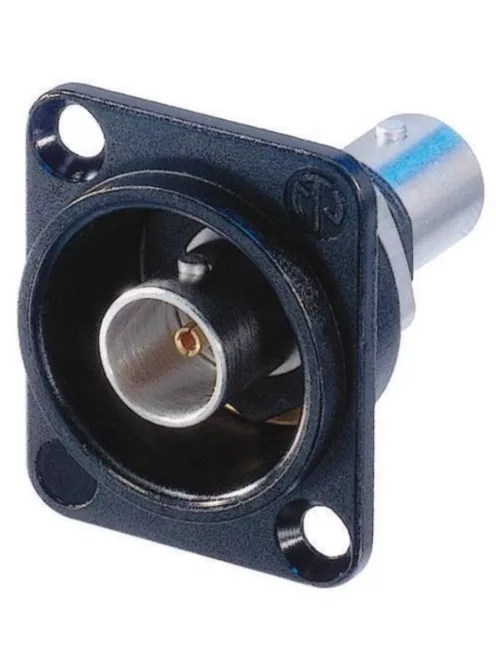 Neutrik NBB75DFIB Bulkhead BNC beépíthető, szigetelt átvezető, D házzal, fekete