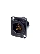 Neutrik NC10MDLXB 8+2 (10) pólusú XLR dugó aranyozott érintkező, fekete
