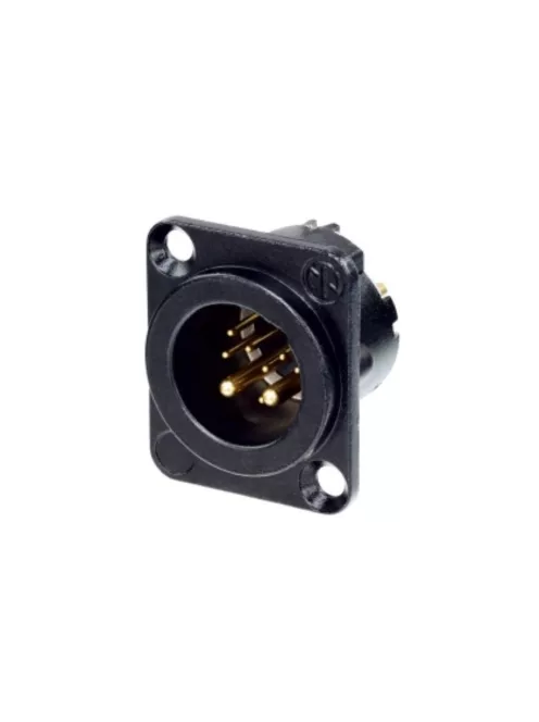 Neutrik NC10MDLXB 8+2 (10) pólusú XLR dugó aranyozott érintkező, fekete