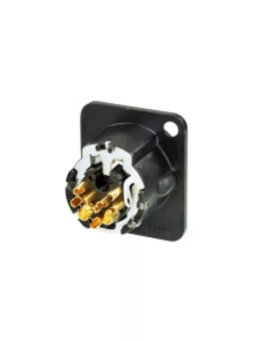 Neutrik NC10MDLXB 8+2 (10) pólusú XLR dugó aranyozott érintkező, fekete