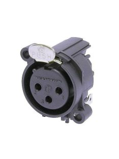 NC3FAH2 3 pólusú XLR aljzat vízszintes nyákhoz, külön GND és ház, retesszel - Kábel, csatl./Csa