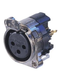 NC3FBV2 3 pólusú XLR aljzat függőleges nyákhoz, külön GND és ház, retesz-szemmel - Kábel, csatl