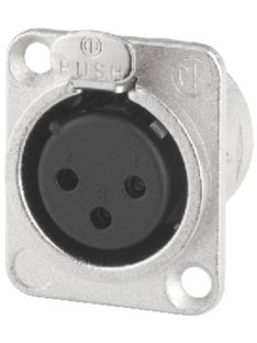 NC3FDL1 3 pólusú XLR aljzat ezüstözött érintkező - Kábel, csatl./Csatlakozó/XLR csatlakozó