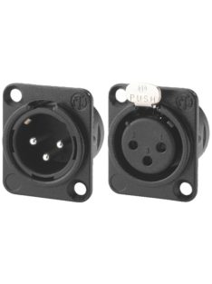 NC3FDL1BAG 3 pólusú XLR aljzat ezüstözött érintkező, fekete - Kábel, csatl./Csatlakozó/XLR csat