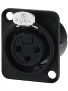 Neutrik NC3FDLXBAG 3 pólusú XLR aljzat ezüstözött érintkező, fekete, RF szűrős EMC ellendarabhoz illeszkedik