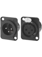 Neutrik NC3FDLXBAG 3 pólusú XLR aljzat ezüstözött érintkező, fekete, RF szűrős EMC ellendarabhoz illeszkedik