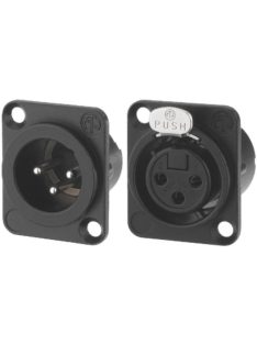 NC3FDLXBAG 3 pólusú XLR aljzat ezüstözött érintkező, fekete, RF szűrős EMC ellendarabhoz illesz