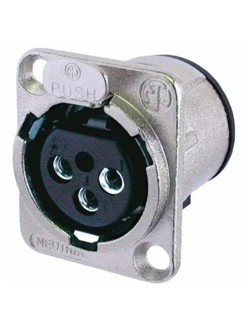 Neutrik NC3FDV 3 pólusú XLR aljzat függőleges nyákhoz, ezüstözött érintkező,
