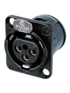 NC3FDVB 3 pólusú XLR aljzat függőleges nyákhoz, aranyozott érintkező, fekete - Kábel, csatl./Cs