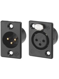 NC3FP1B 3 pólusú XLR aljzat aranyozott érintkező, fekete - Kábel, csatl./Csatlakozó/XLR csatlak