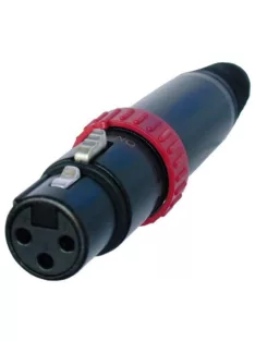   Neutrik NC3FXSB 3 pólusú XLR aljzat kapcsolós, egyenes, lengő, aranyozott érintkező, fekete ház