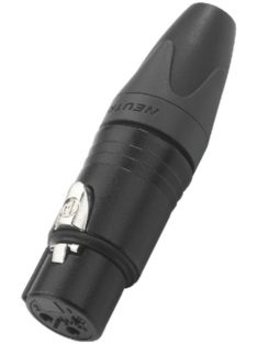 NC3FXXBAG 3 pólusú XLR aljzat egyenes, lengő, fekete ház - Kábel, csatl./Csatlakozó/XLR csatlak