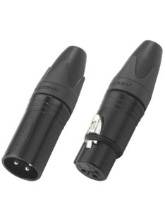 NC3FXXBAG 3 pólusú XLR aljzat egyenes, lengő, fekete ház - Kábel, csatl./Csatlakozó/XLR csatlak