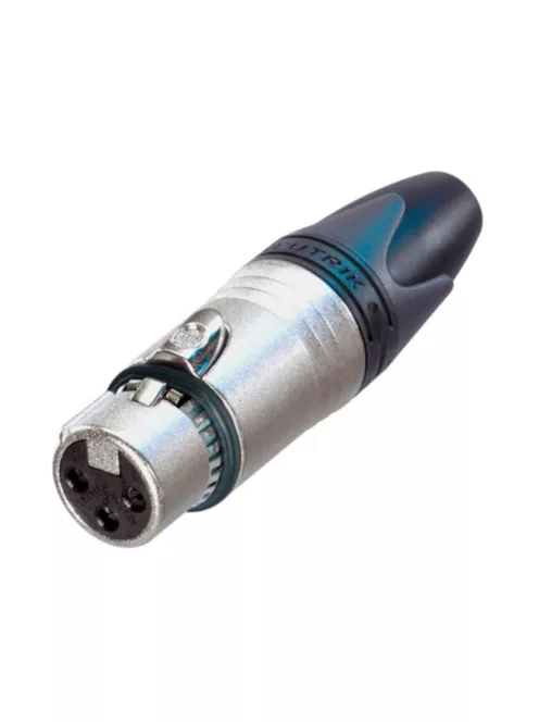 Neutrik NC3FXXEMC 3 pólusú XLR aljzat digitális, egyenes, lengő, aranyozott érintkező