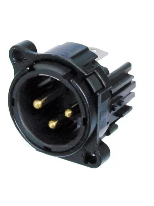 Neutrik NC3MBHB 3 pólusú XLR dugó fekete, vízszintes nyákhoz