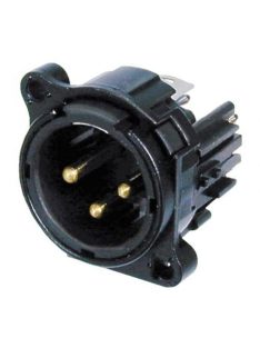 NC3MBVB 3 pólusú XLR dugó fekete, függőleges nyákhoz - Kábel, csatl./Csatlakozó/XLR csatlakozó