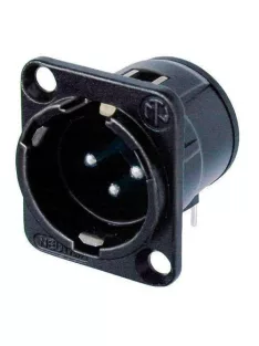   Neutrik NC3MDHBAG 3 pólusú XLR dugó vízszintes nyákhoz, ezüstözött érintkező, fekete