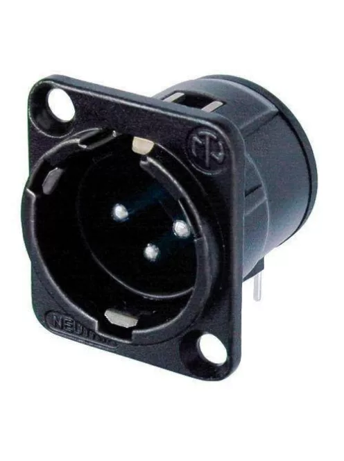 Neutrik NC3MDHBAG 3 pólusú XLR dugó vízszintes nyákhoz, ezüstözött érintkező, fekete