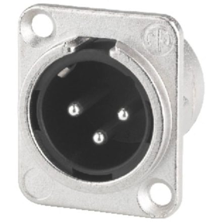 NC3MDL1 3 pólusú XLR dugó ezüstözött érintkező, - Kábel, csatl./Csatlakozó/XLR csatlakozó