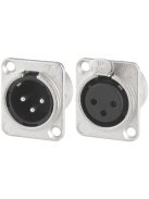 NC3MDL1 3 pólusú XLR dugó ezüstözött érintkező, - Kábel, csatl./Csatlakozó/XLR csatlakozó