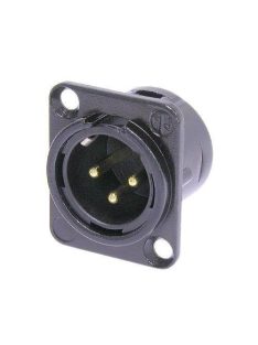 NC3MDLB1 3 pólusú XLR dugó aranyozott érintkező, fekete - Kábel, csatl./Csatlakozó/XLR csatlako